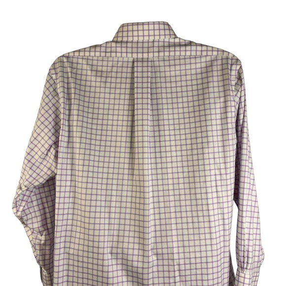 Brooks Brothers Mens Shirt Purple Sz 16 1/2 Check Long Sleeve Stretch Regent Fit - Picture 10 of 16